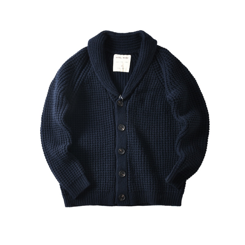 Men'S Fashion Zip Sweater - メンズ用EUヴィンテージ100%ウールチャンキーニットセーター - 山の男スタイル秋冬ルーズフィットカジュアルショールカラーカーディガンコート