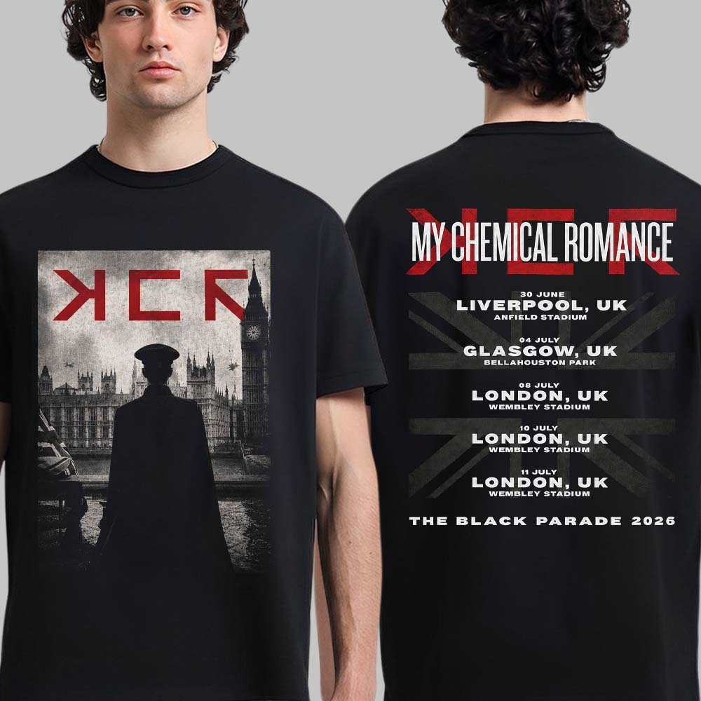 Men'S Fashion Uk 2026 - マイケミカルロマンスザブラックパレード2026ツアー英国新作Tシャツ綿紳士服女性の人気ファッションファンカジュアルTシャツ