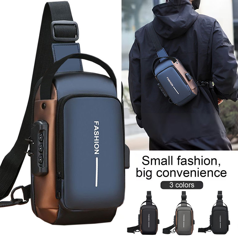 Mens Fashion Blog - カジュアル防水盗難防止スリングバッグ、耐久性のあるメンズチェストバックパック、ハイキング、ウォーキング、通勤用の調節可能なストラップ