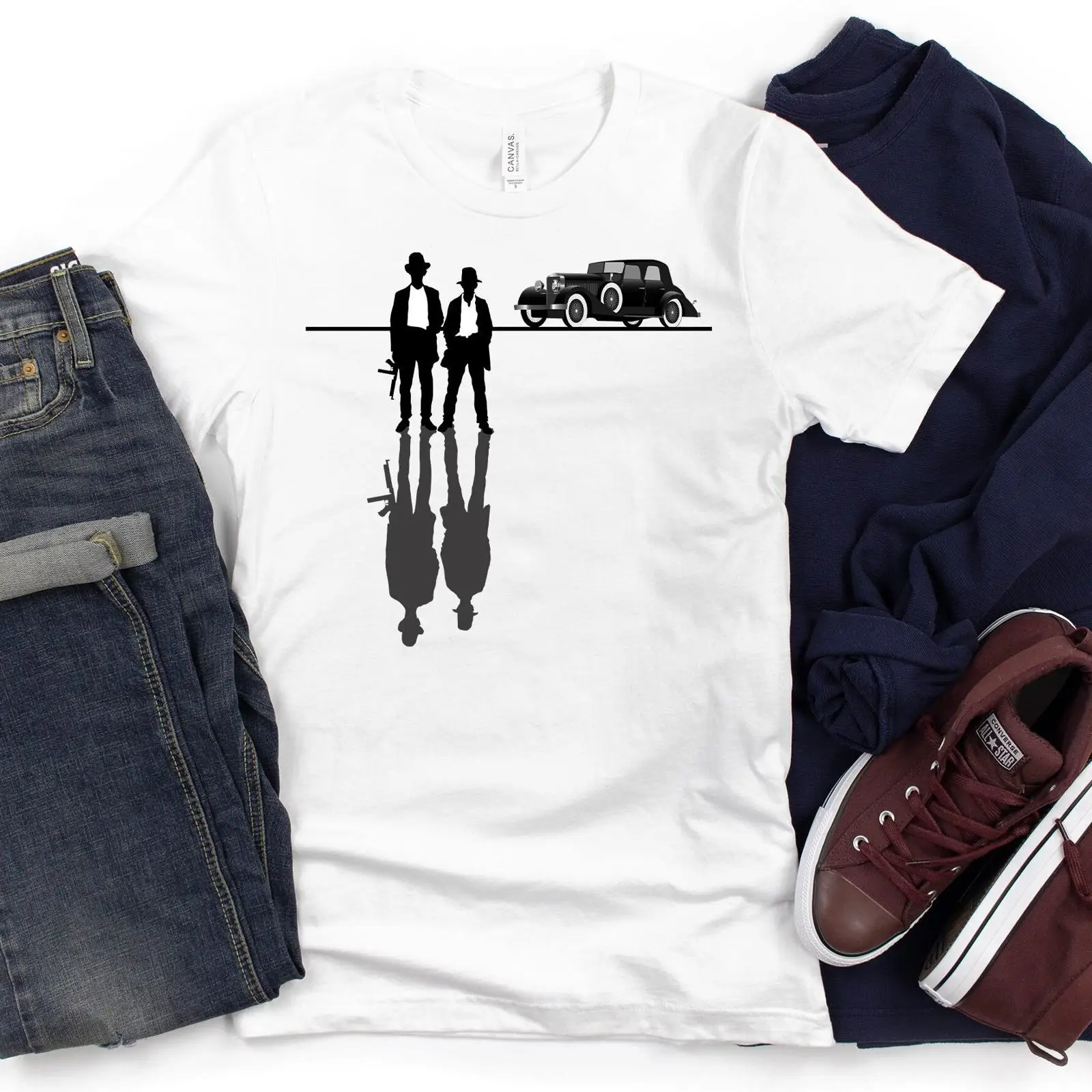 Mens Fashion In The 1920S - 1920年代 ローリング20年代 ギャングスター クラシックカー Tシャツ オリジナル