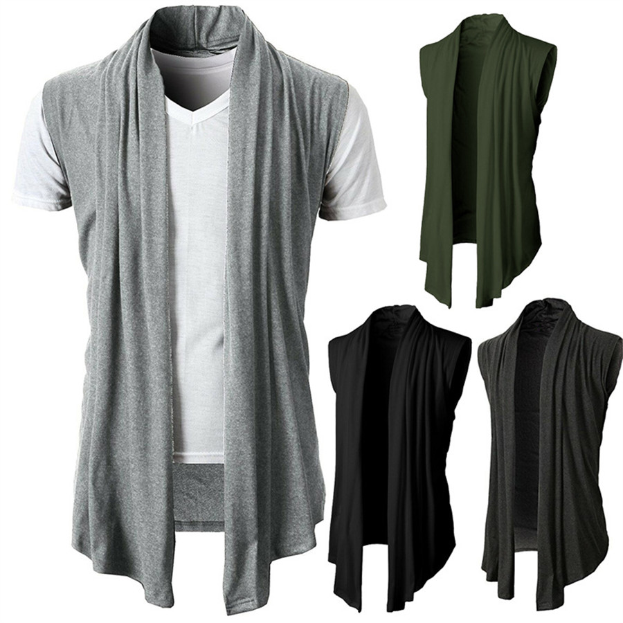 Men'S Fashion Zip Sweater - 新しい 2026 春夏メンズノースリーブジャケットストリートファッションニットベストカーディガンパンクヒップホップチョッキカジュアルメンズトップ
