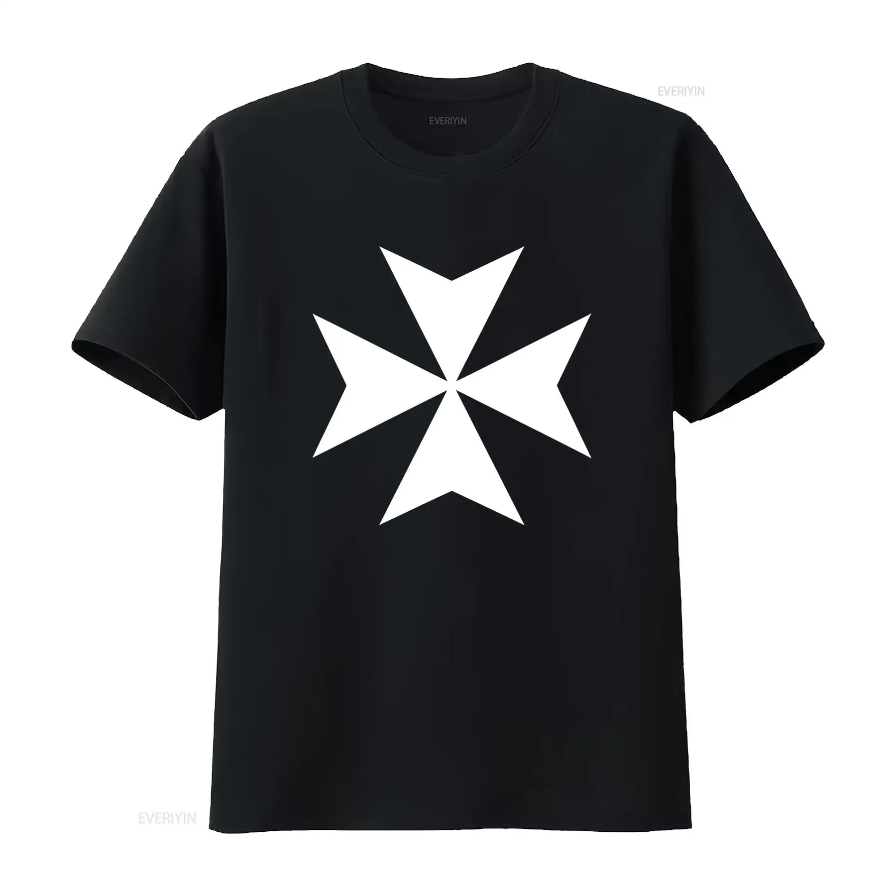 Military Shirt Men - マルタ十字架 Tシャツ マルタ軍事 マルタ古代アマルフィオーダー旗 クール ヴィンテージ