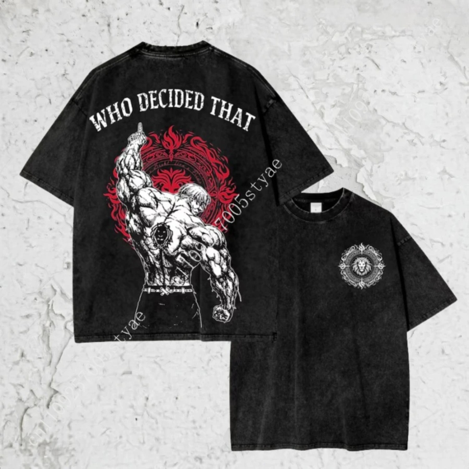 Graphic Tee Oversized - ヴィンテージウォッシュドシャツ、エスカノールシャツ七つの大罪、アニメグラフィックTシャツオーバーサイズヘビーコットンシャツストリートウェアグラフィック