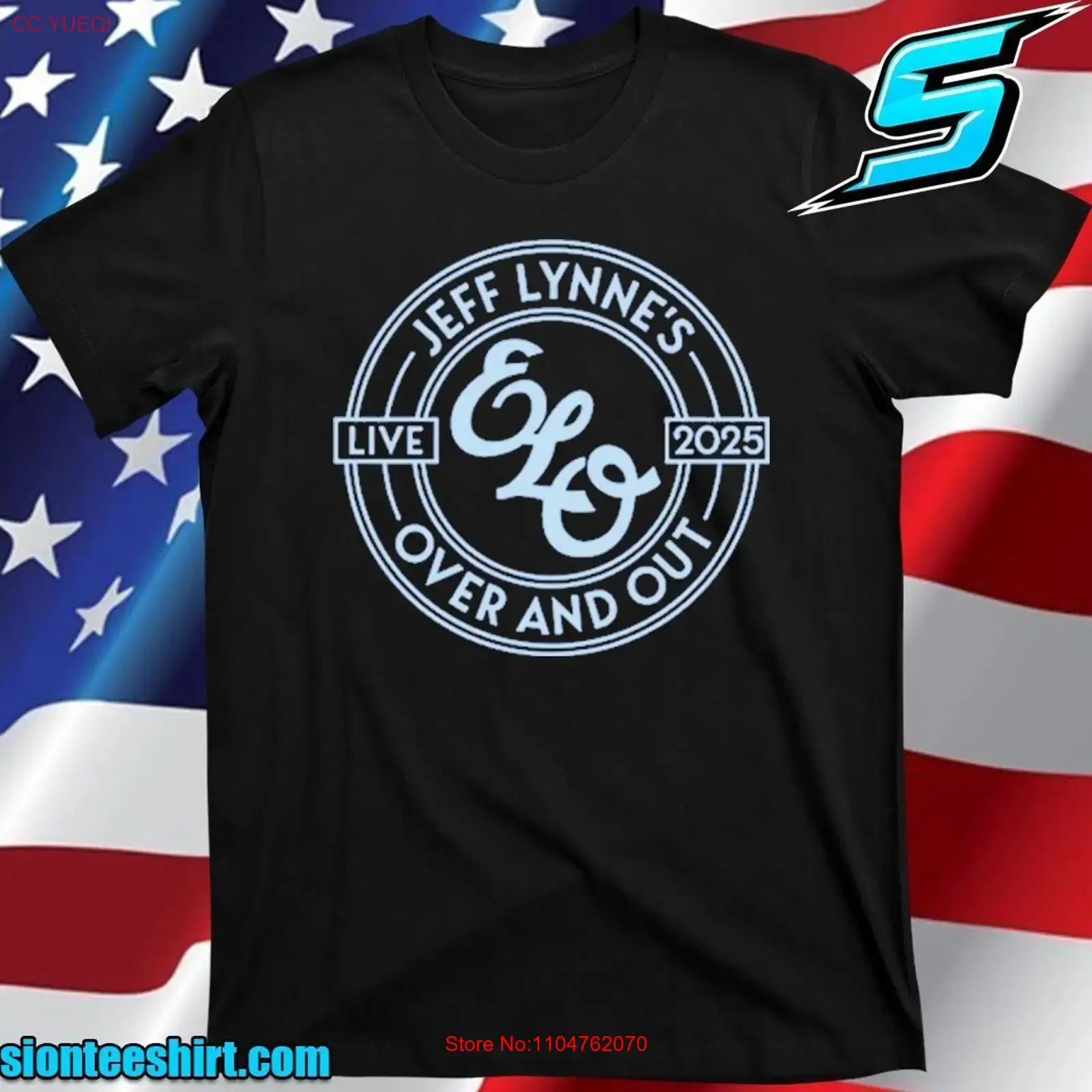 Men'S Fashion Oversized T Shirt - ジェフ・リンのELO Over And Out 2025 Tシャツ
