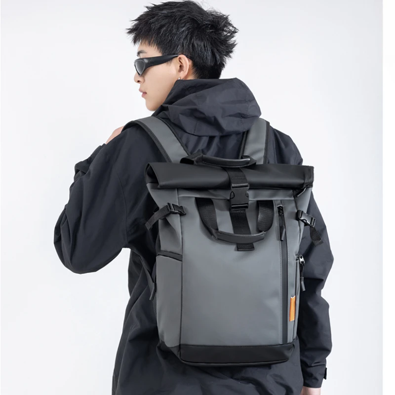 Mens Fashion Blog - ユニセックスでおしゃれなミニマリストデザイン、大容量防水バックパック、ポータブルな大学・学校用バッグ、男性向けトレンドデザイナーバックパック