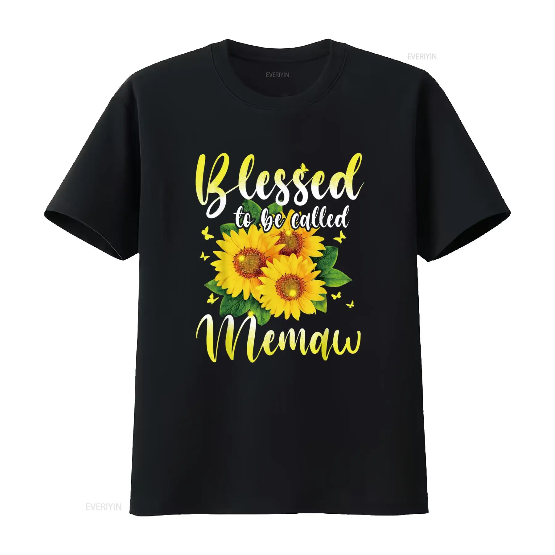Men'S Fashion Everyday - メマウと呼ばれるのは幸運です ひまわり Tシャツ ヴィンテージ ウォッシュド ファッション