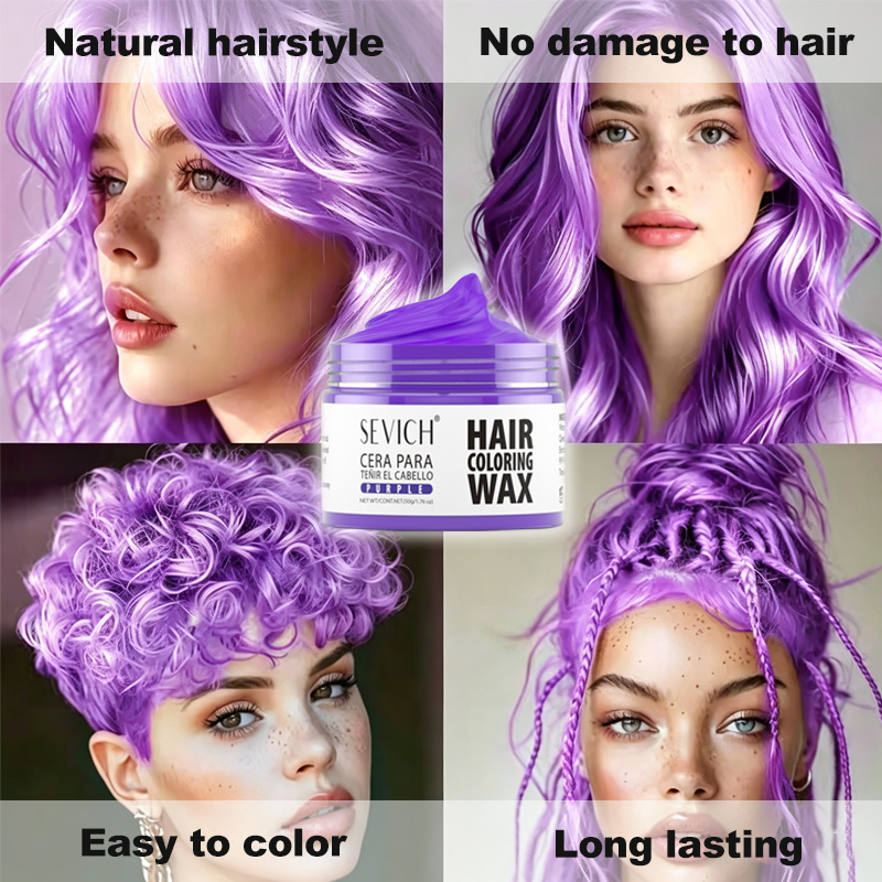 Men Fashion Hair Style - バレンタインデー用ヘアカラーワックス 男女兼用 ヘアクレイ ファッション ワンタイム一時的なスタイリング染料クリーム 簡単洗浄