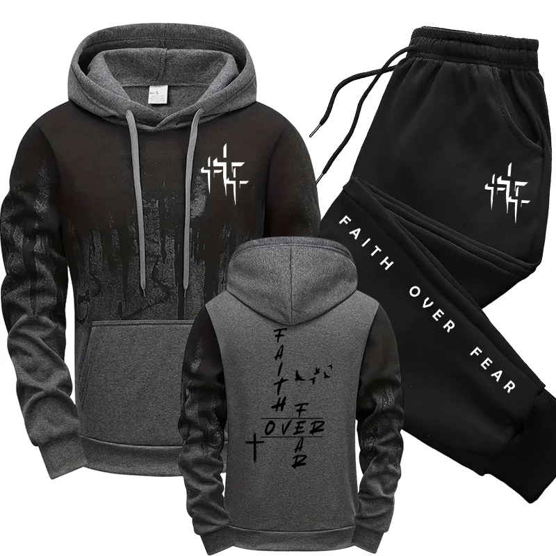 Jogger Sweatpants Men - 秋冬デイリーカジュアルファッションスポーツウェアアウトドアジョガーフィットネスウェア2026新作メンズトラックスーツ上下セット