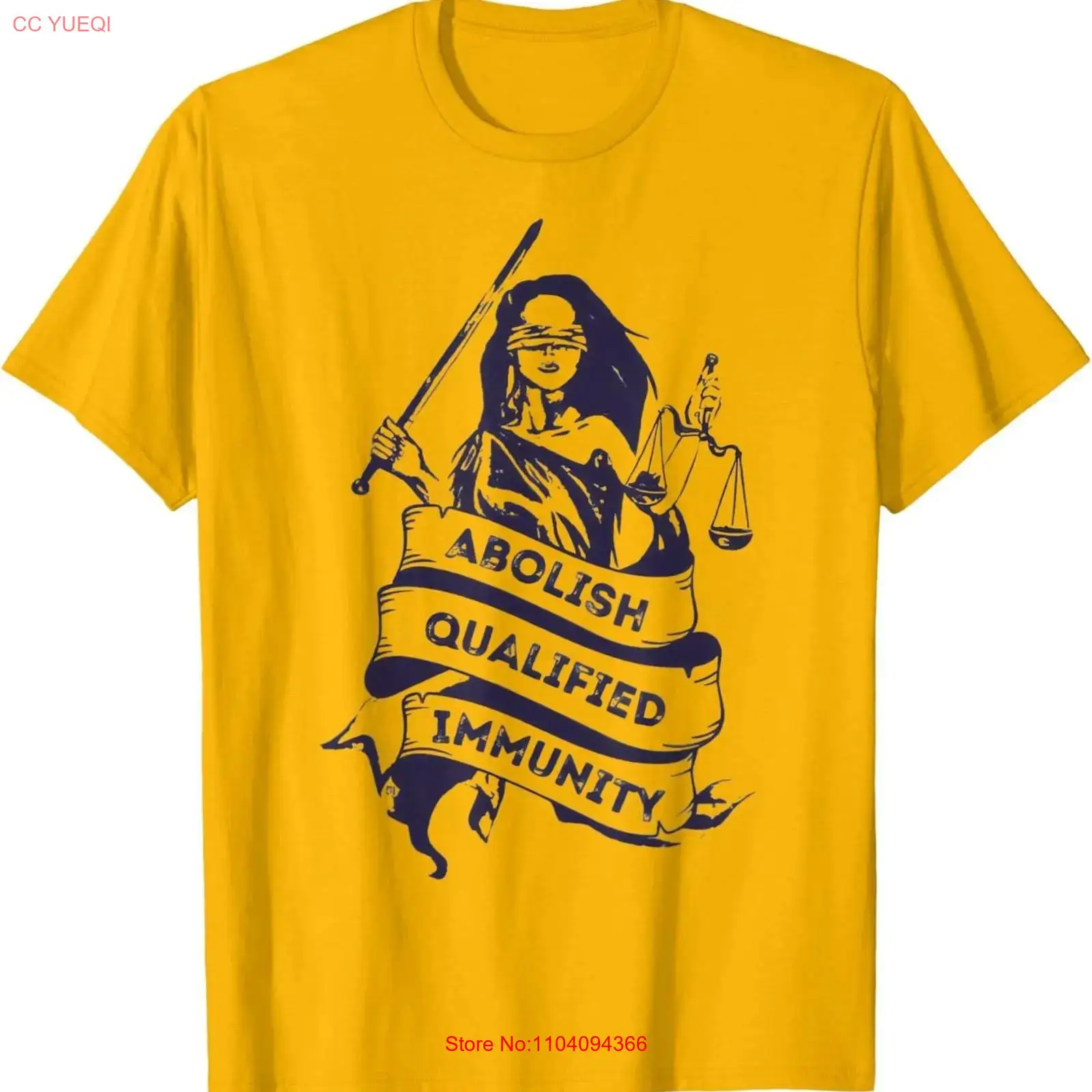 Men'S Fashion Everyday - Abolish Qualified Immunity Tシャツ ヴィンテージ ウォッシュ加工