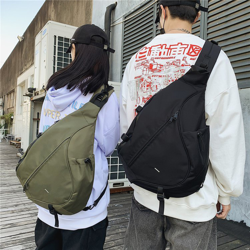 Mens Fashion Blog - 大容量クロスボディバッグユニセックスソリッドカラーチェストパック高品質ナイロンショルダーバッグ旅行収納バックパック男性用