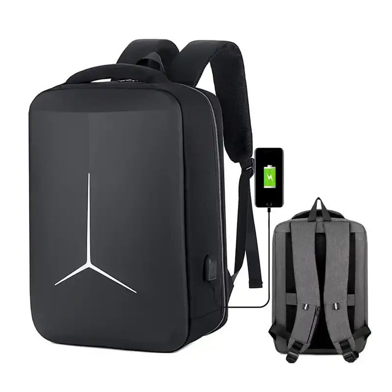 Mens Fashion Blog - 新しい盗難防止 USB 防水ハードケース旅行スマートラップトップオートバイバックパック男 EVA ファッションビジネスメンズシェルバックパック
