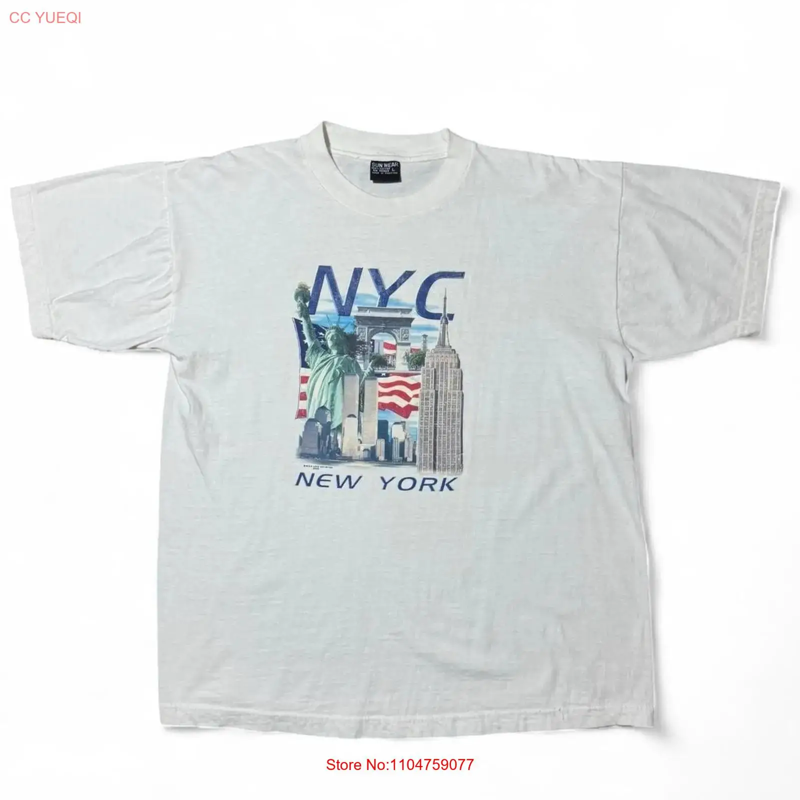 York Men'S Fashion - ヴィンテージ Y2K ニューヨークお土産ツインタワー 9 11 以前の観光記念