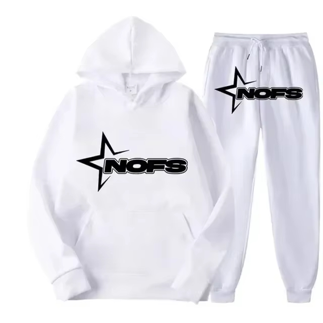 Jogger Sweatpants Men - 2026 ストリートウェア メンズ フード付きスウェットシャツ セットアップ スター