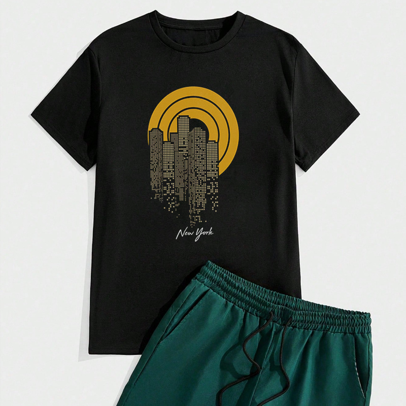ニューヨークシティグラフィックオートバイメンズ Tシャツコッ - York Men'S Fashion のレビューと価格