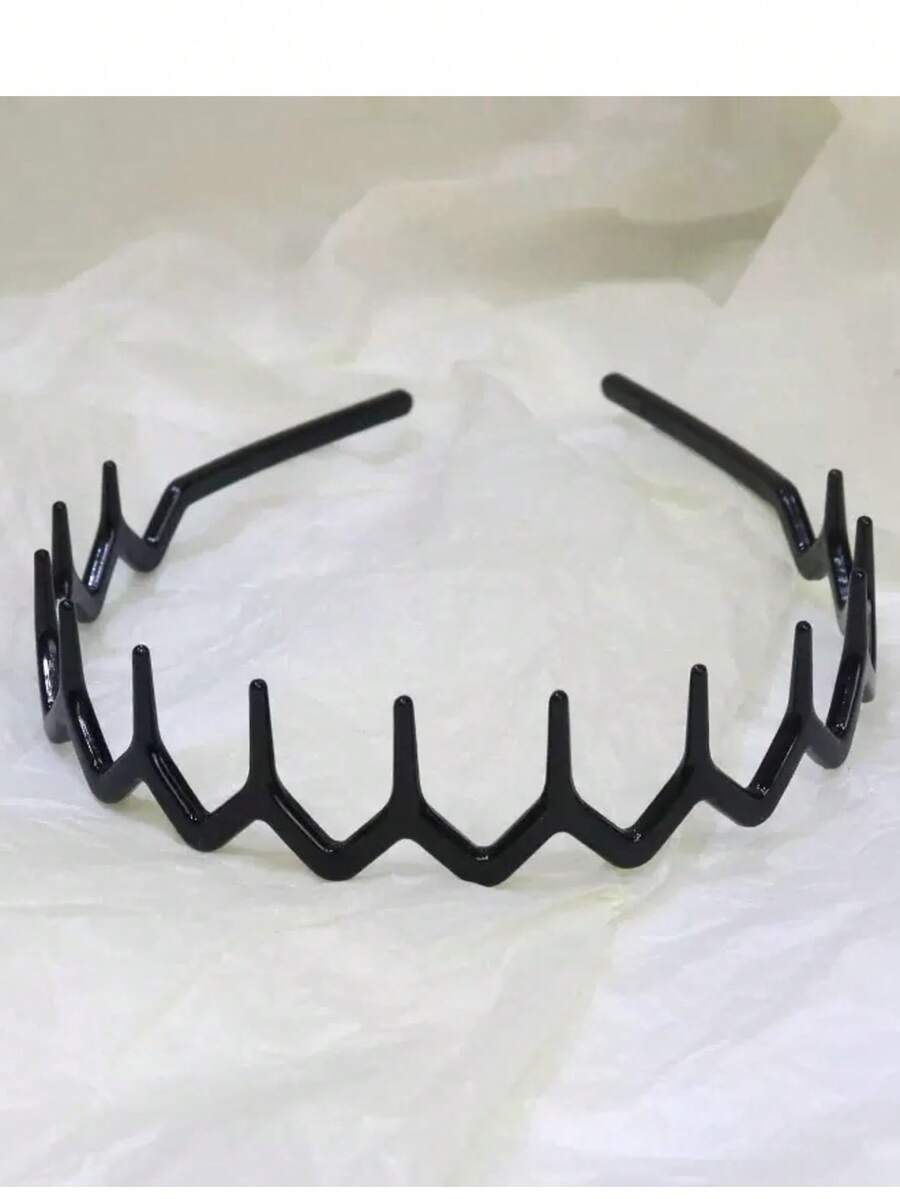 4個入り ブラック ウェーブ状歯付きヘッドバンド、シンプル、 - Men Fashion Hair Style のレビューと価格