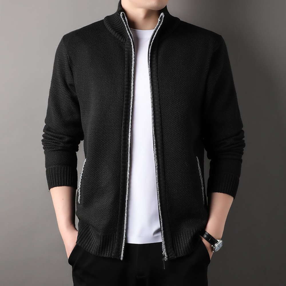 メンズスタンドアップカラーのニットセーター,韓国のトップス, - Men'S Fashion Zip Sweater のレビューと価格