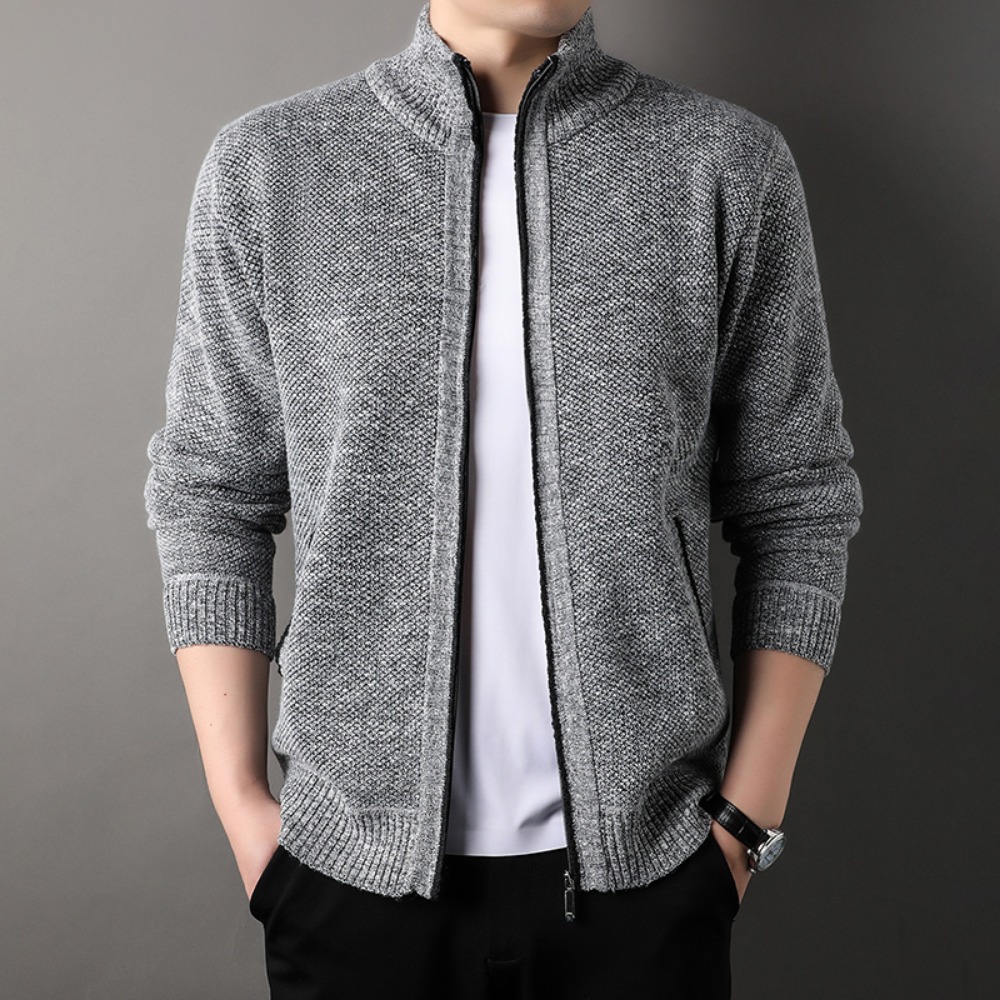 メンズスタンドアップカラーのニットセーター,韓国のトップス, - Men'S Fashion Zip Sweater のレビューと価格
