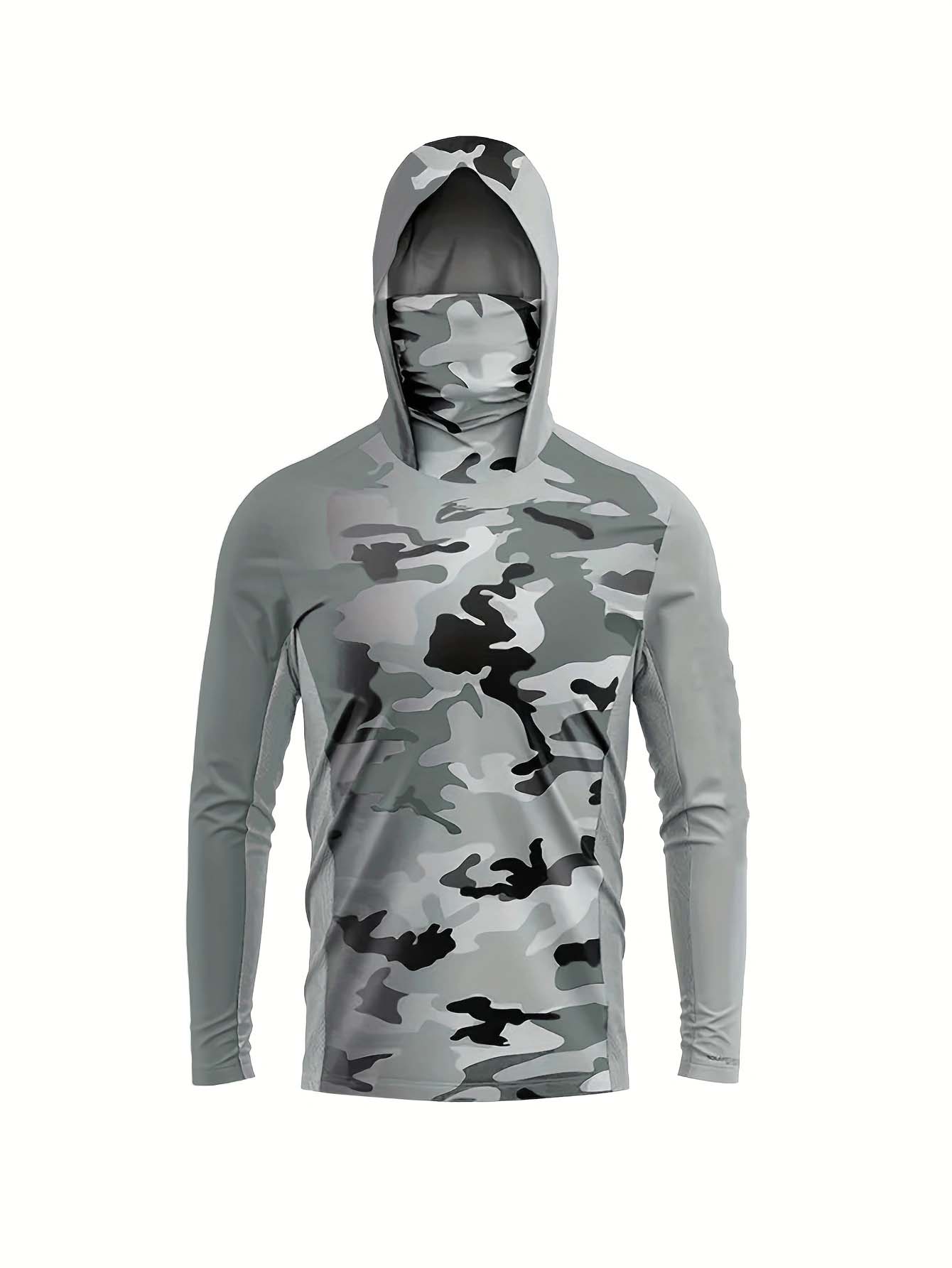 アウトドアフィッシャーマンフード付き長袖Tシャツ、グラデーシ - Military Shirt Men のレビューと価格