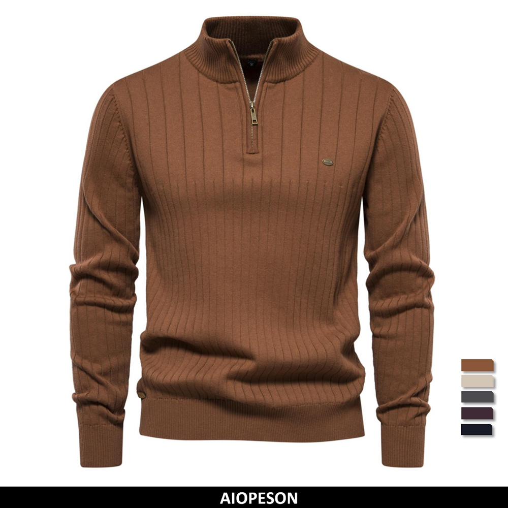 2023 新秋ジッパープルオーバーセーター男性のための高品質 - Men'S Fashion Zip Sweater のレビューと価格