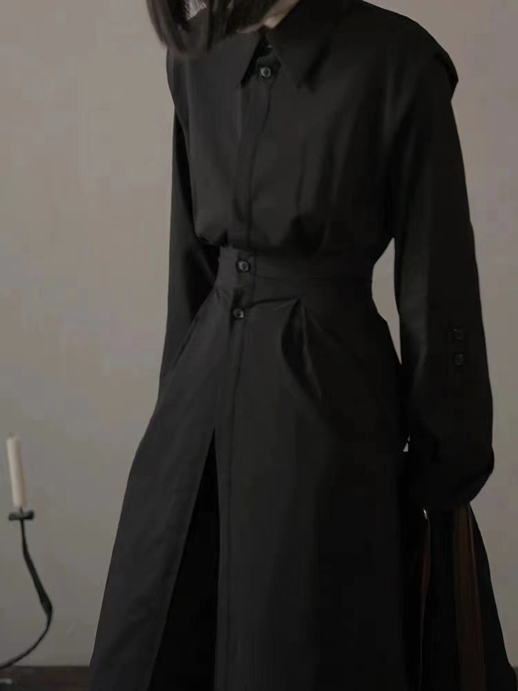 ニッチダークブラックシリーズ衣装新しい中国スリットウエスト締 - Mens Fashion Dress Shirts のレビューと価格