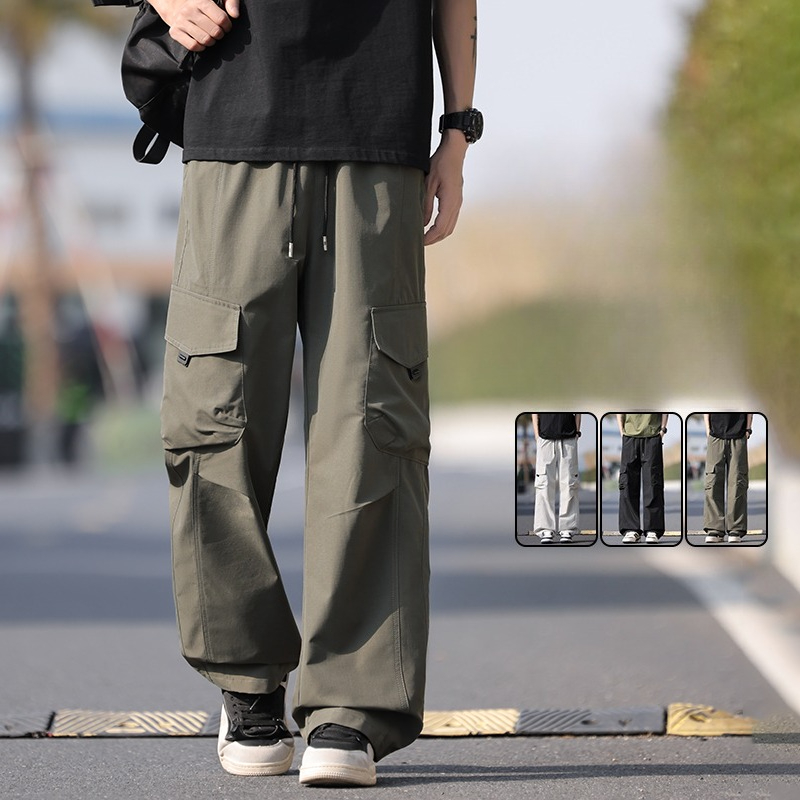 アメリカのヒップホップジョガーカーゴパンツ男性マルチポケット - Jogger Sweatpants Men のレビューと価格