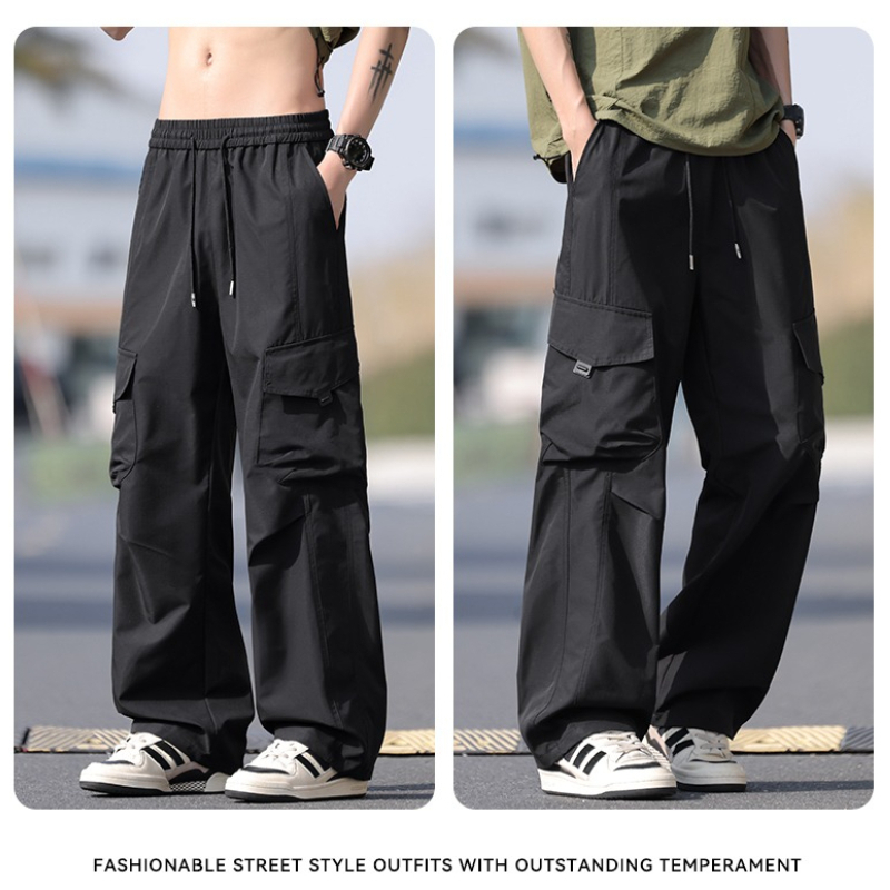 アメリカのヒップホップジョガーカーゴパンツ男性マルチポケット - Jogger Sweatpants Men のレビューと価格