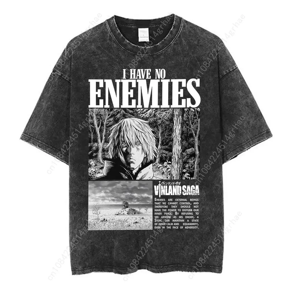 ヴィンテージウォッシュアニメヴィンランドサガトールフィンカル - Men'S Fashion Oversized T Shirt のレビューと価格