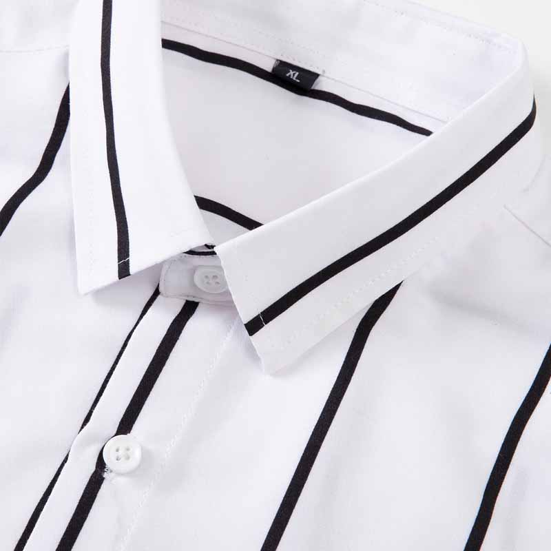 メンズストライプドレスシャツ長袖スリムフィットフォーマルビジ - Mens Fashion Dress Shirts のレビューと価格