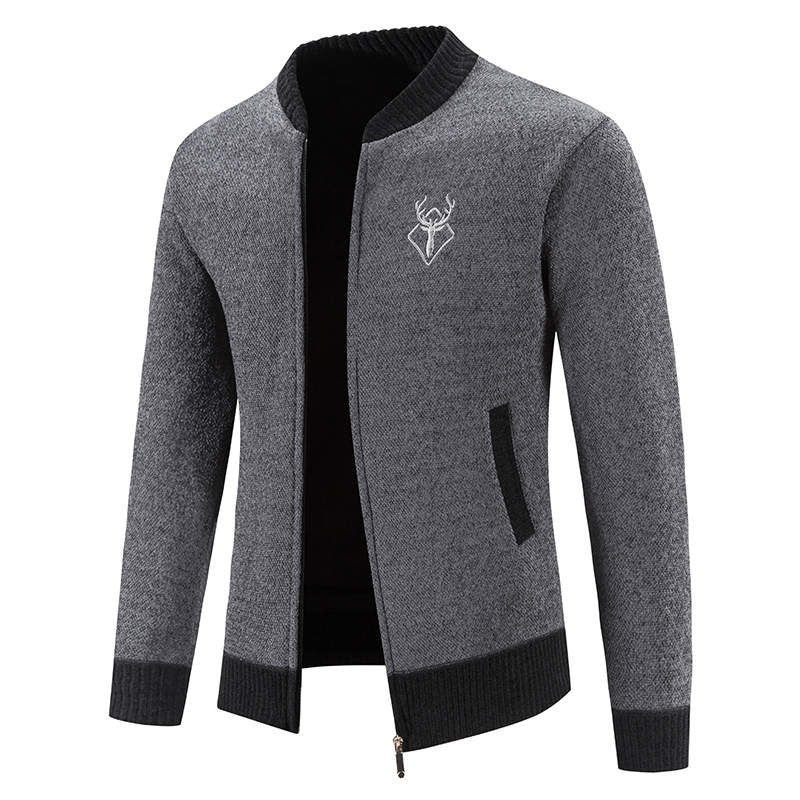 ビッグサイズメンズニットカーディガンフルジップセーターファッ - Men'S Fashion Zip Sweater のレビューと価格