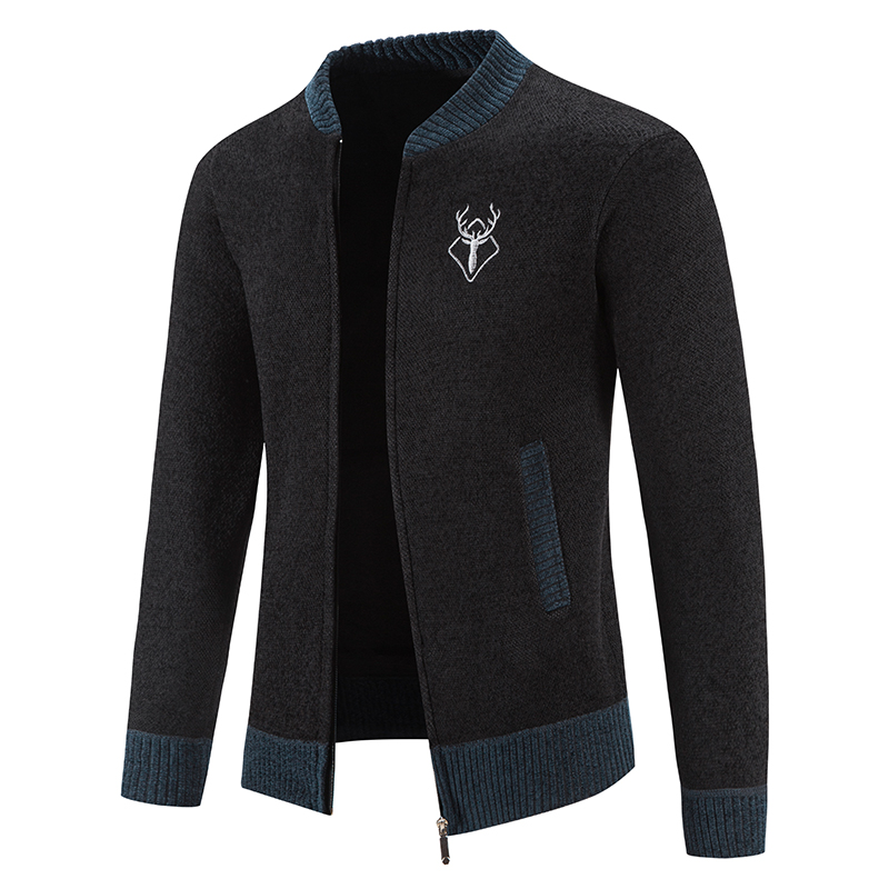 ビッグサイズメンズニットカーディガンフルジップセーターファッ - Men'S Fashion Zip Sweater のレビューと価格