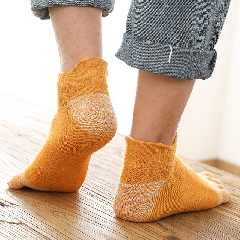 5 ペアメンズボーイズカラフルな 5 本指アンクル/クォータ - Men'S Fashion Quarter Socks のレビューと価格