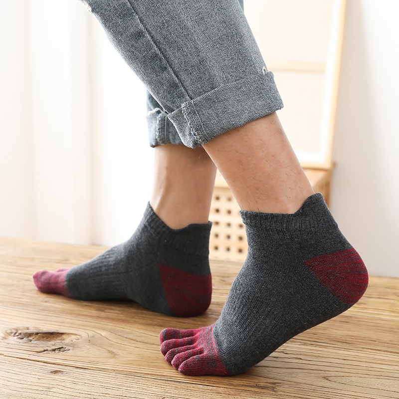 5 ペアメンズボーイズカラフルな 5 本指アンクル/クォータ - Men'S Fashion Quarter Socks のレビューと価格