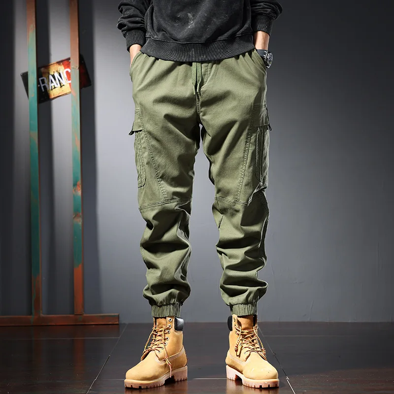 ルーズカーゴジョガー綿スウェットパンツ黒カーキプラスサイズ  - Jogger Sweatpants Men のレビューと価格