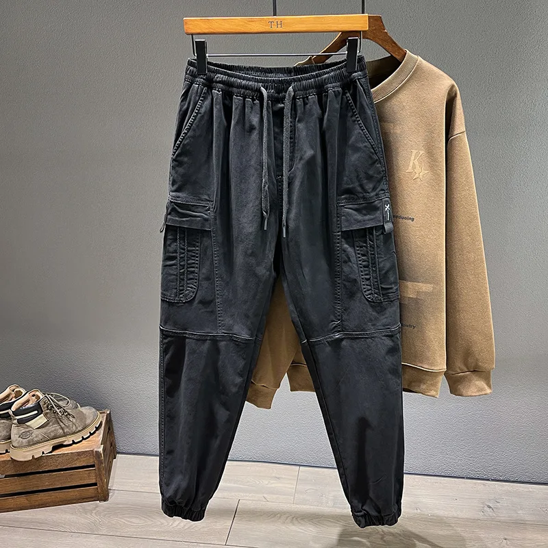 ルーズカーゴジョガー綿スウェットパンツ黒カーキプラスサイズ  - Jogger Sweatpants Men のレビューと価格