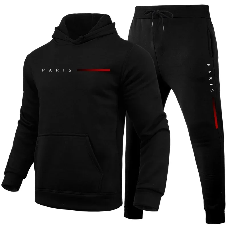 メンズトラックスーツ上下セット フード付きスウェット＆スウェ - Jogger Sweatpants Men のレビューと価格