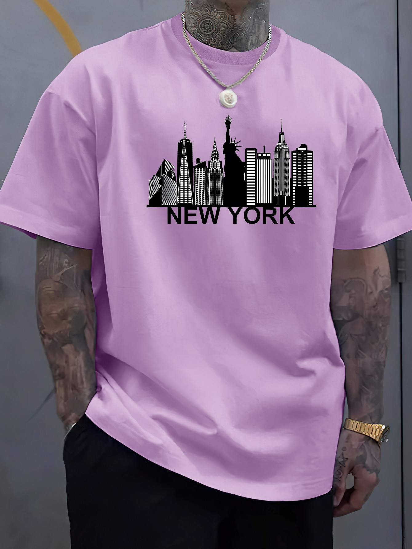 コットン製メンズニューヨークシティ柄プリントファッショナブル - York Men'S Fashion のレビューと価格
