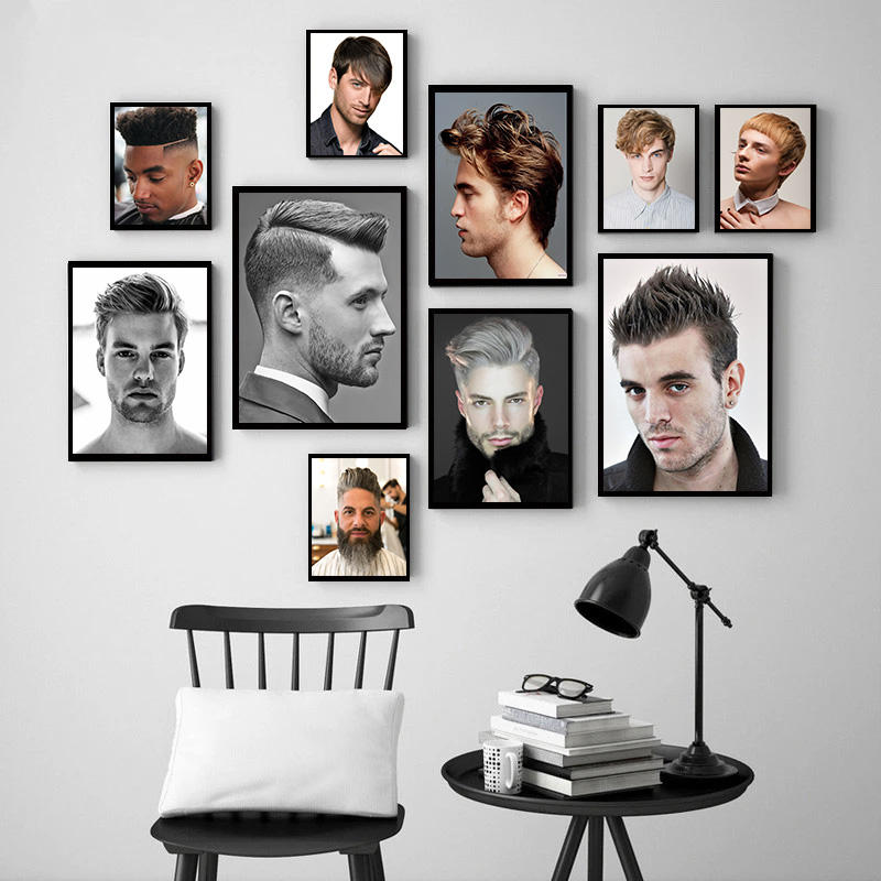 メンズヘアポスター,理髪店のポスター,ヘアデザイン,キャンバ - Men Fashion Hair Style のレビューと価格