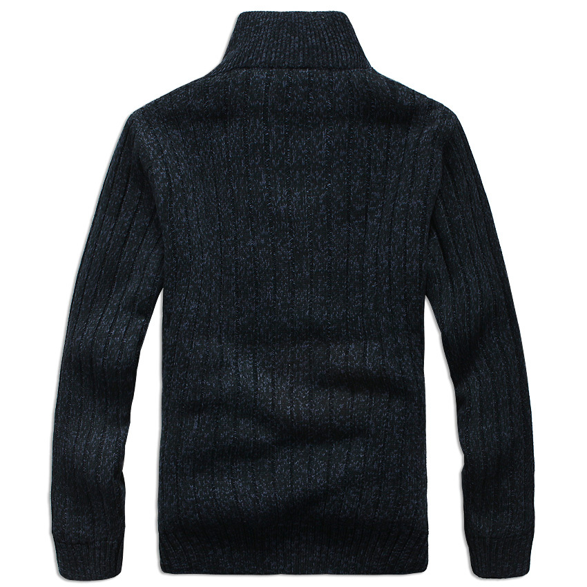 メンズウィンターセーター紳士服厚手のフリースカジュアルカーデ - Men'S Fashion Zip Sweater のレビューと価格
