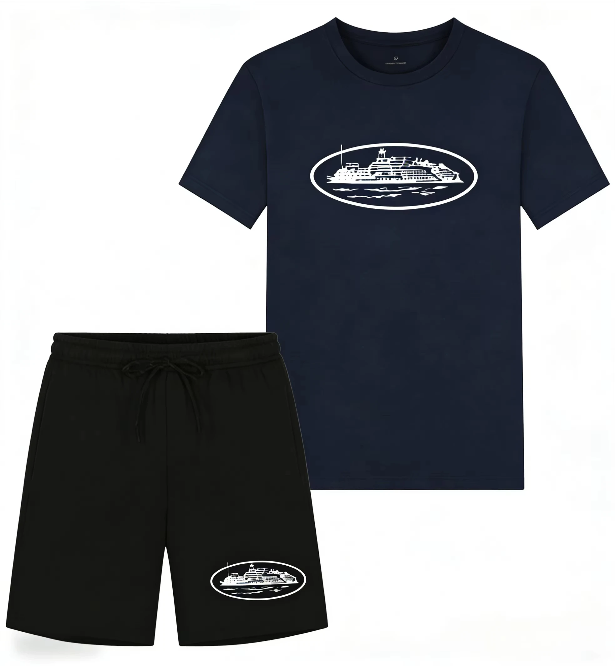 2026年夏新作 小型ボートプリント ツーピースTシャツ＆シ - Men'S Fashion Videos のレビューと価格