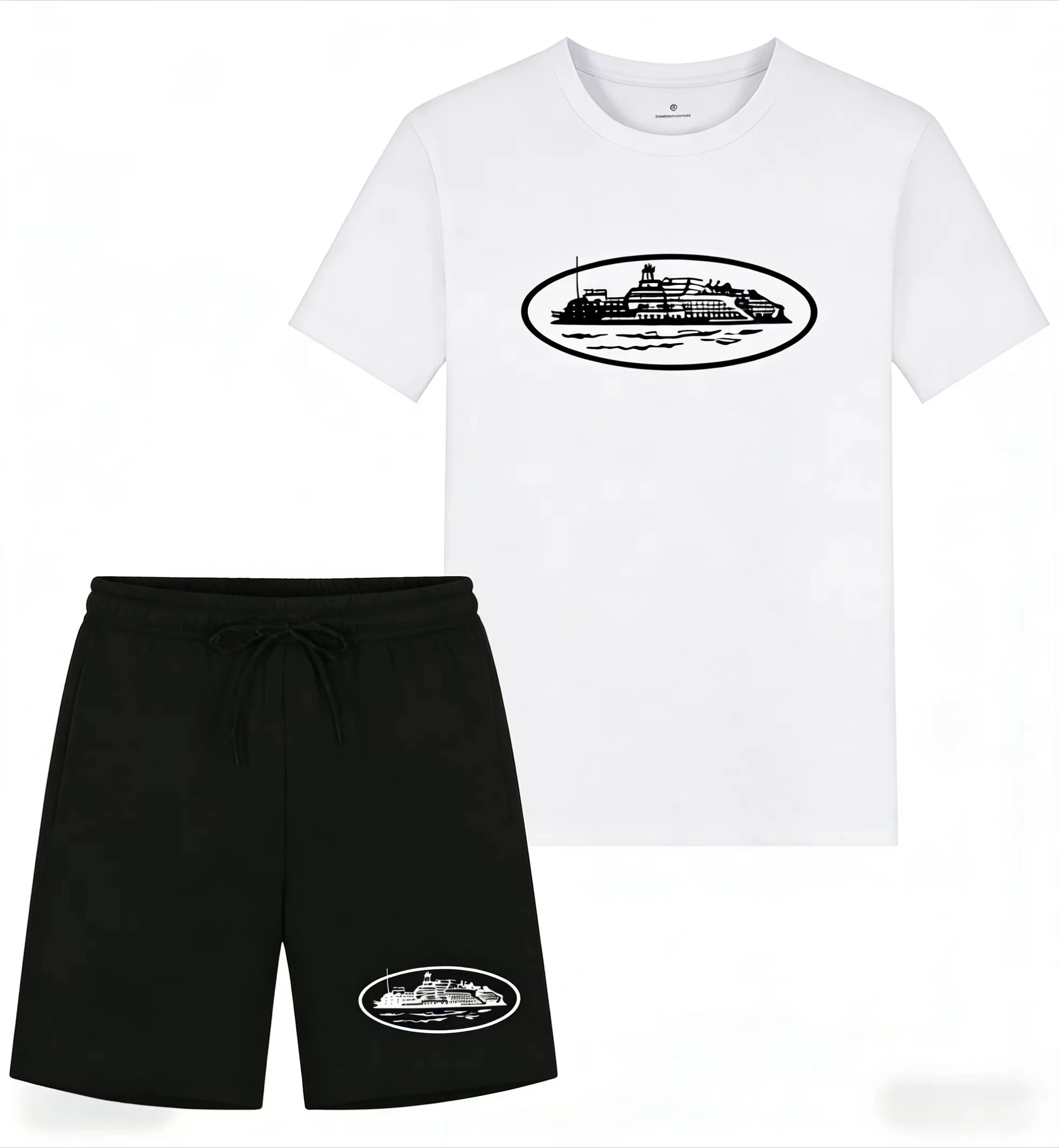 2026年夏新作 小型ボートプリント ツーピースTシャツ＆シ - Men'S Fashion Videos のレビューと価格