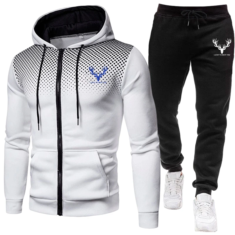 2026新作 メンズセット ジップアップパーカーと黒のスウェ - Jogger Sweatpants Men のレビューと価格