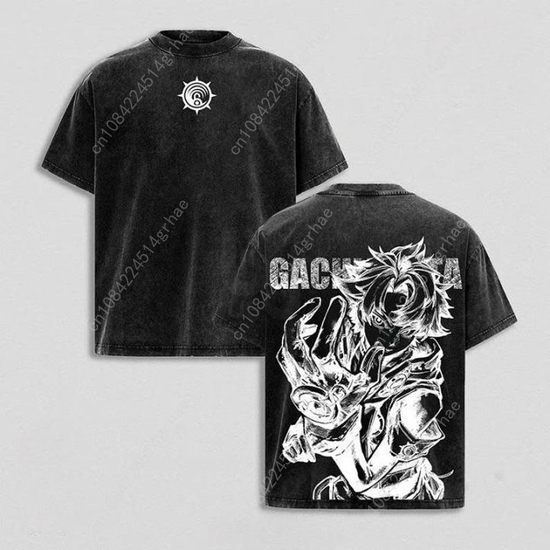 Gachiakuta ヴィンテージアニメウォッシュシャツアニ - Graphic Tee Oversized のレビューと価格