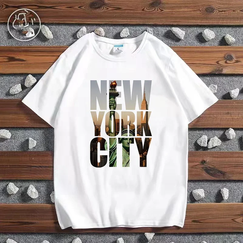 男性と女性のためのカジュアルな原宿スタイルのTシャツ,都市の - York Men'S Fashion のレビューと価格