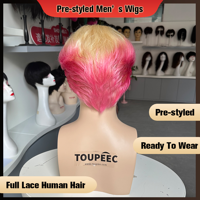 プレスタイル加工済みメンズフルレース人毛ウィッグ　オンブレブ - Men Fashion Hair Style のレビューと価格